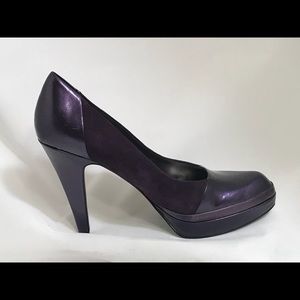 Nine West purple suede and patent leather heels, like new, worn once, 9.5M